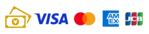 支払い手段 現金 VISA MasterCard アメリカンエクスプレス JCB